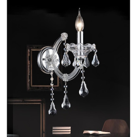 Cwi Lighting Maria Theresa 1 Light Wall Sconce With Chrome Finish 8318W5C-1 (Clear)